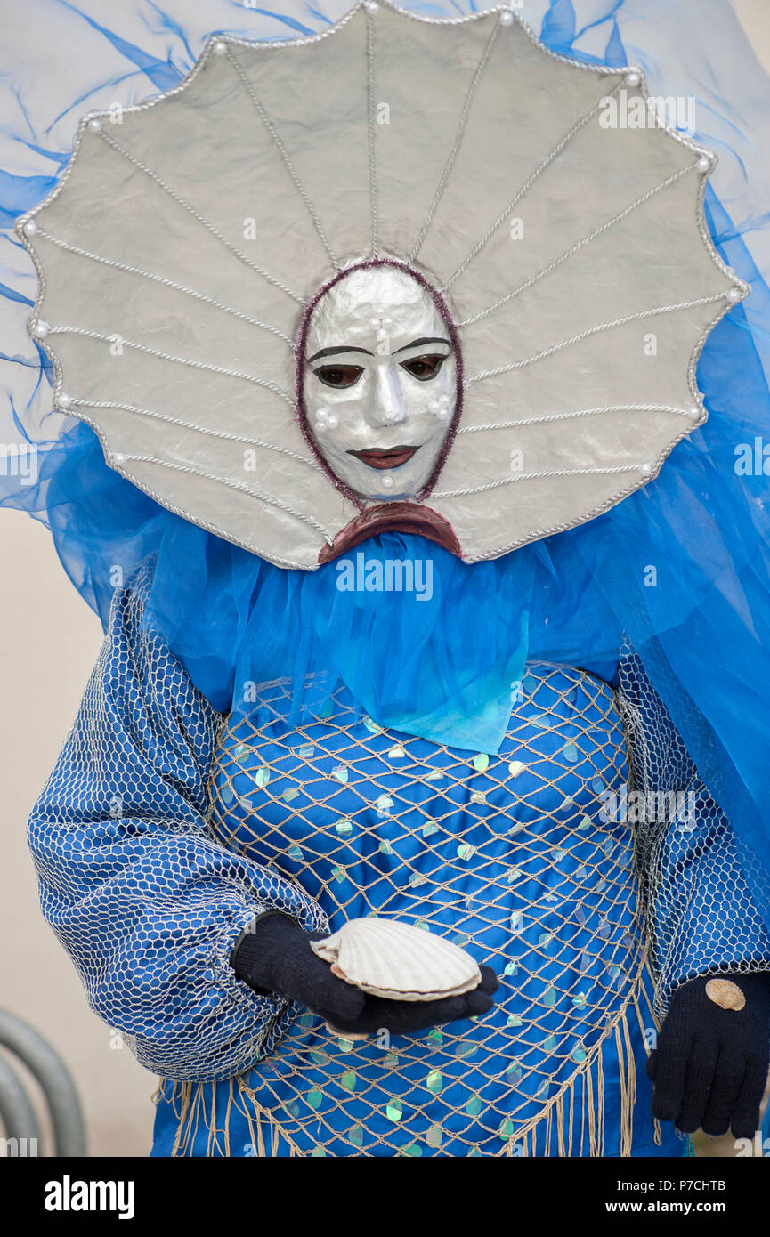 Hallia venezia, carnival of venice in hall, Kocher river, Schwaebisch Hall, Hohenlohe region, Baden-Wuerttemberg, Heilbronn-Franconia, Germany Stock Photo