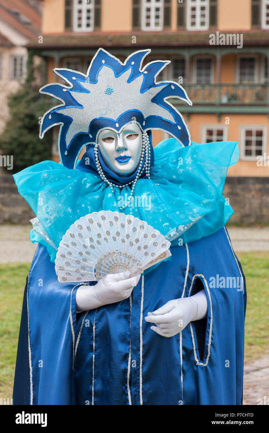 Hallia venezia, carnival of venice in hall, Kocher river, Schwaebisch Hall, Hohenlohe region, Baden-Wuerttemberg, Heilbronn-Franconia, Germany Stock Photo