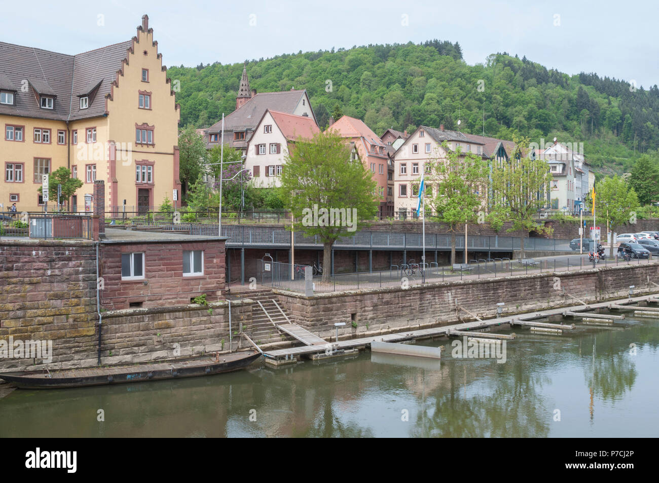 port, Wertheim, Main-Tauber, Main river, Tauber river, Odenwald, Spessart, Baden-Wuerttemberg, Heilbronn-Franconia, Germany Stock Photo