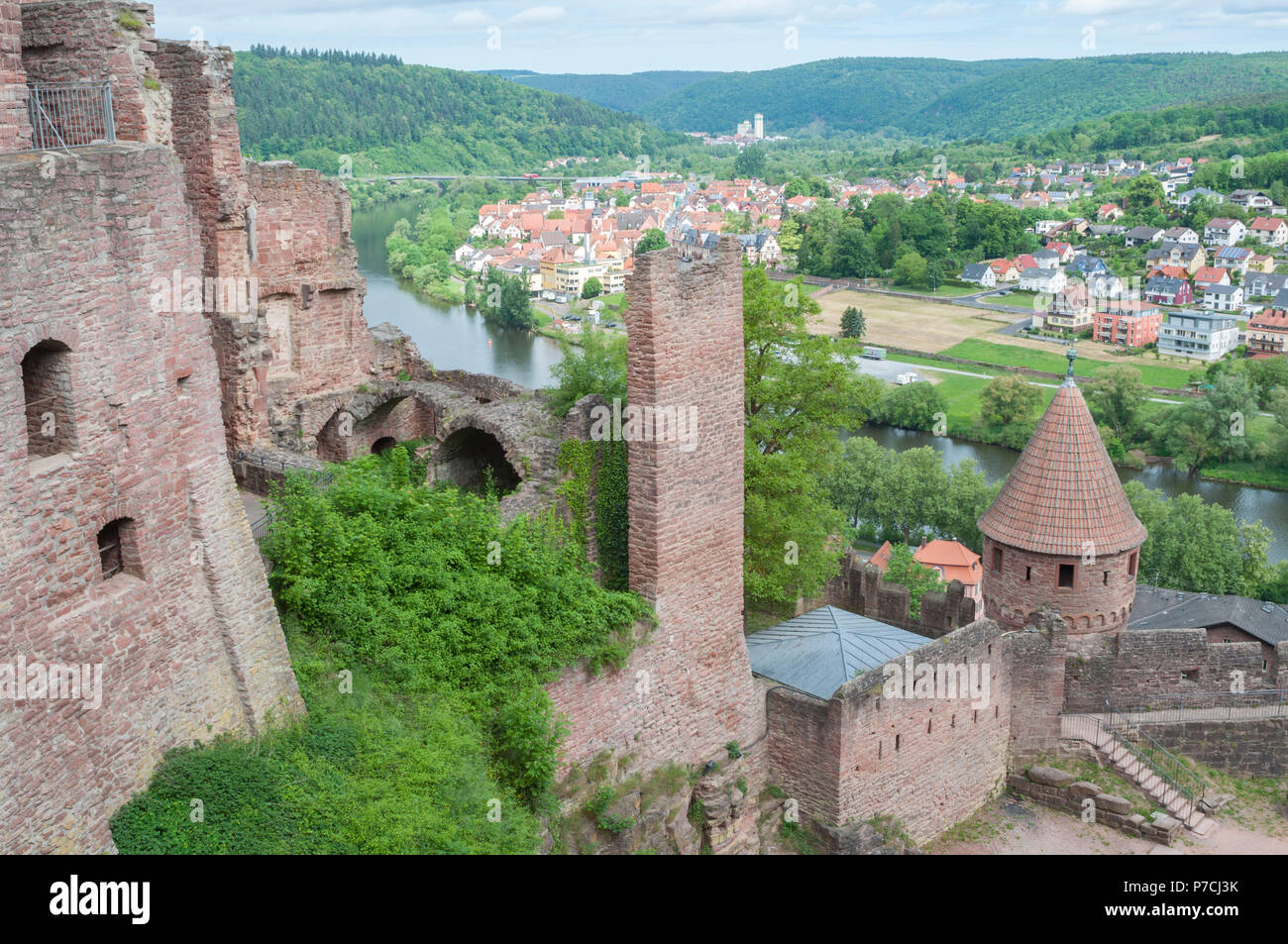 Castle Wertheim, Wertheim, Main-Tauber, Main river, Tauber river, Odenwald, Spessart, Baden-Wuerttemberg, Heilbronn-Franconia, Germany Stock Photo