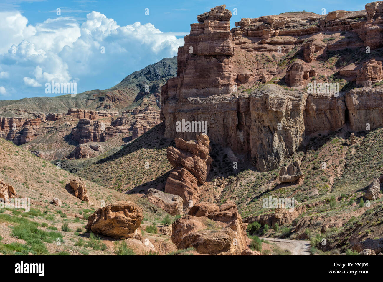 Sharyn Canyon National Park and the Valley of Castles, Tien Shan Mountains, Kazakhstan Stock Photo
