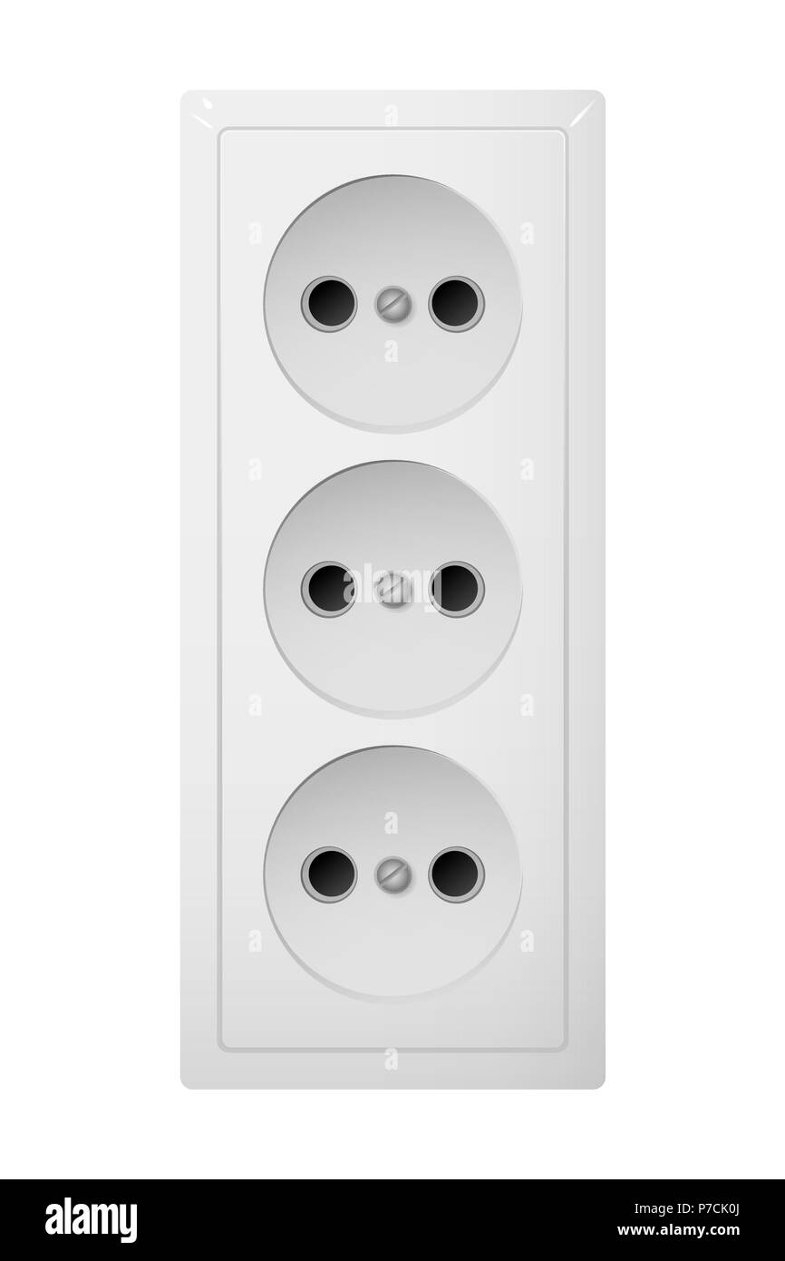 Triple electrical socket Type C. Receptacle from Europe Stock Vector Image  & Art - Alamy
