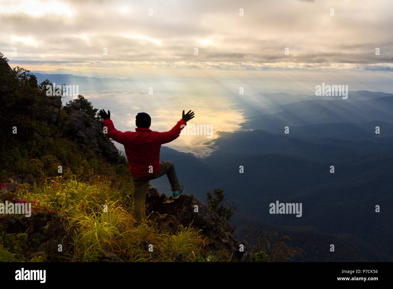Sunbeam on the top of a mountain hi-res stock photography and images ...