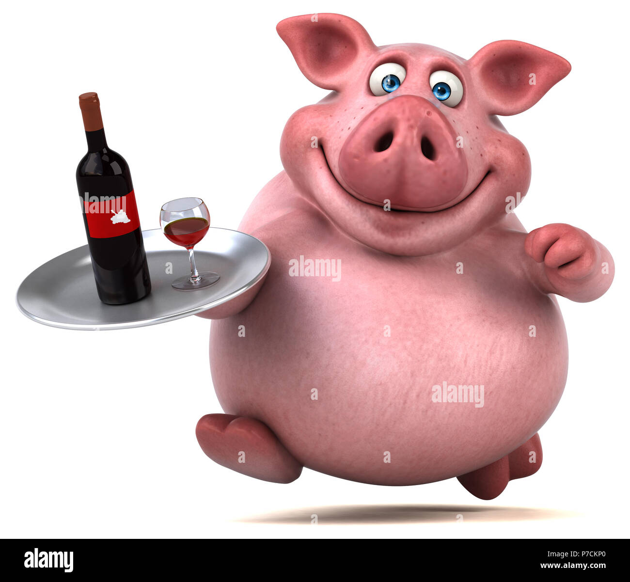 Fun pig - 3D Illustration Stock Photo