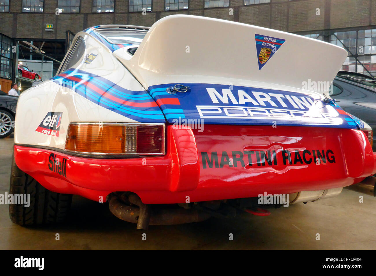 Porsche 911 RS 2.7, race car, Martini Racing Stock Photo