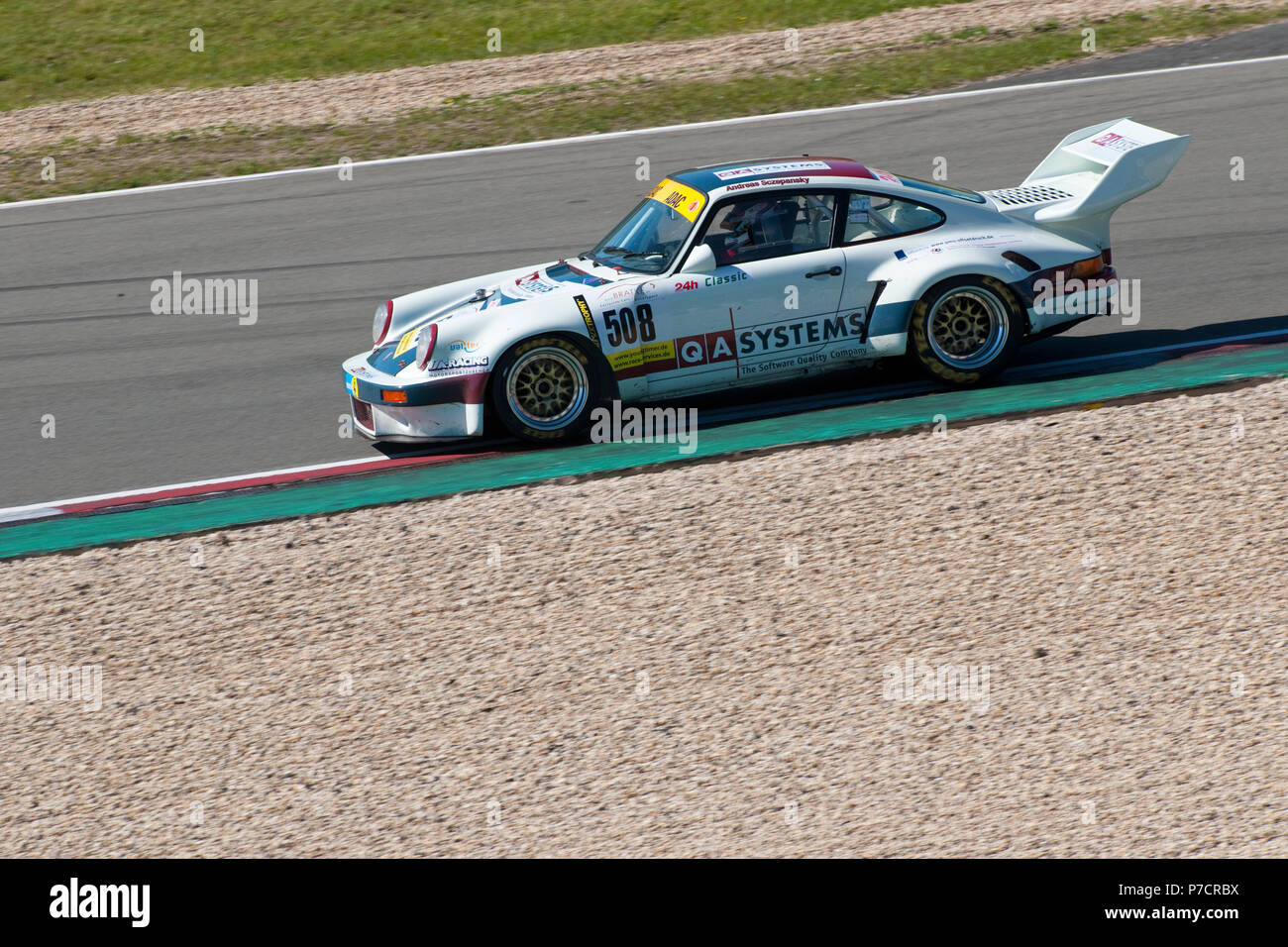 Porsche 911 RSR at Nuerburgring, 24h Classic, motorsports, classic cars, curbes, youngtimer trophy, Eifel, Rhineland-Palatinate, Germany, Europe Stock Photo