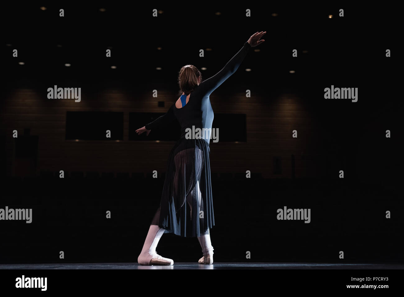 Ballet dancer dancing on stage Stock Photo