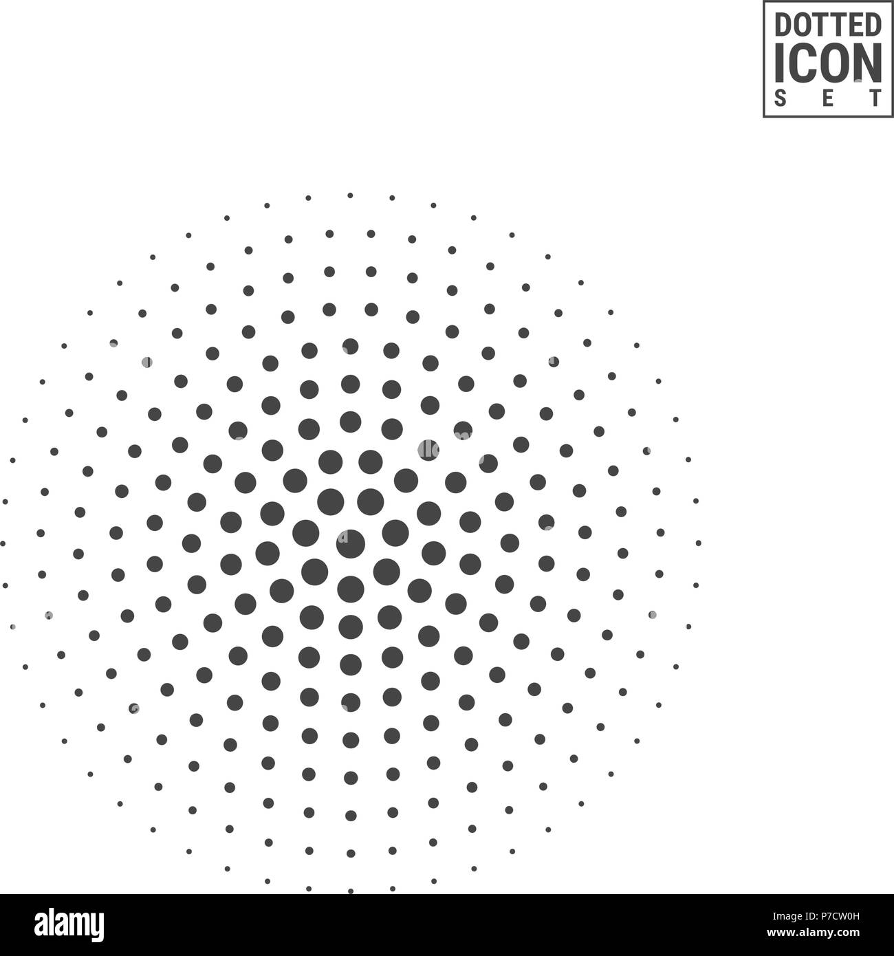 Halftone Vector Circle Isolated on White Background. Half Tone Circle ...