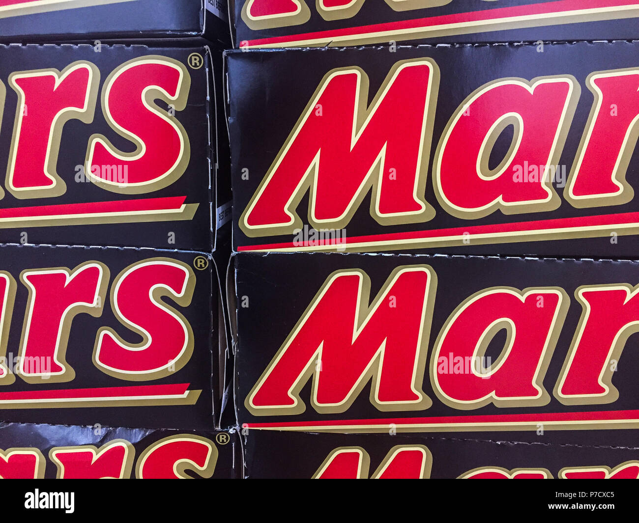 Melbourne, Australia June 16, 2018 stacks of Mars chocolate candy