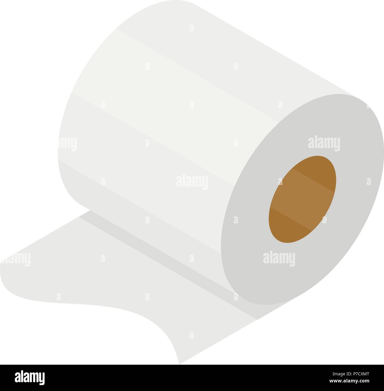 3d isometric vector illustration of roll of toilet paper Stock Vector