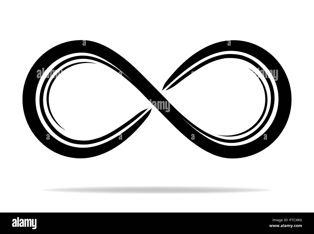 Flat icon of infinity symbol with shadow. Vector design. Stock Vector