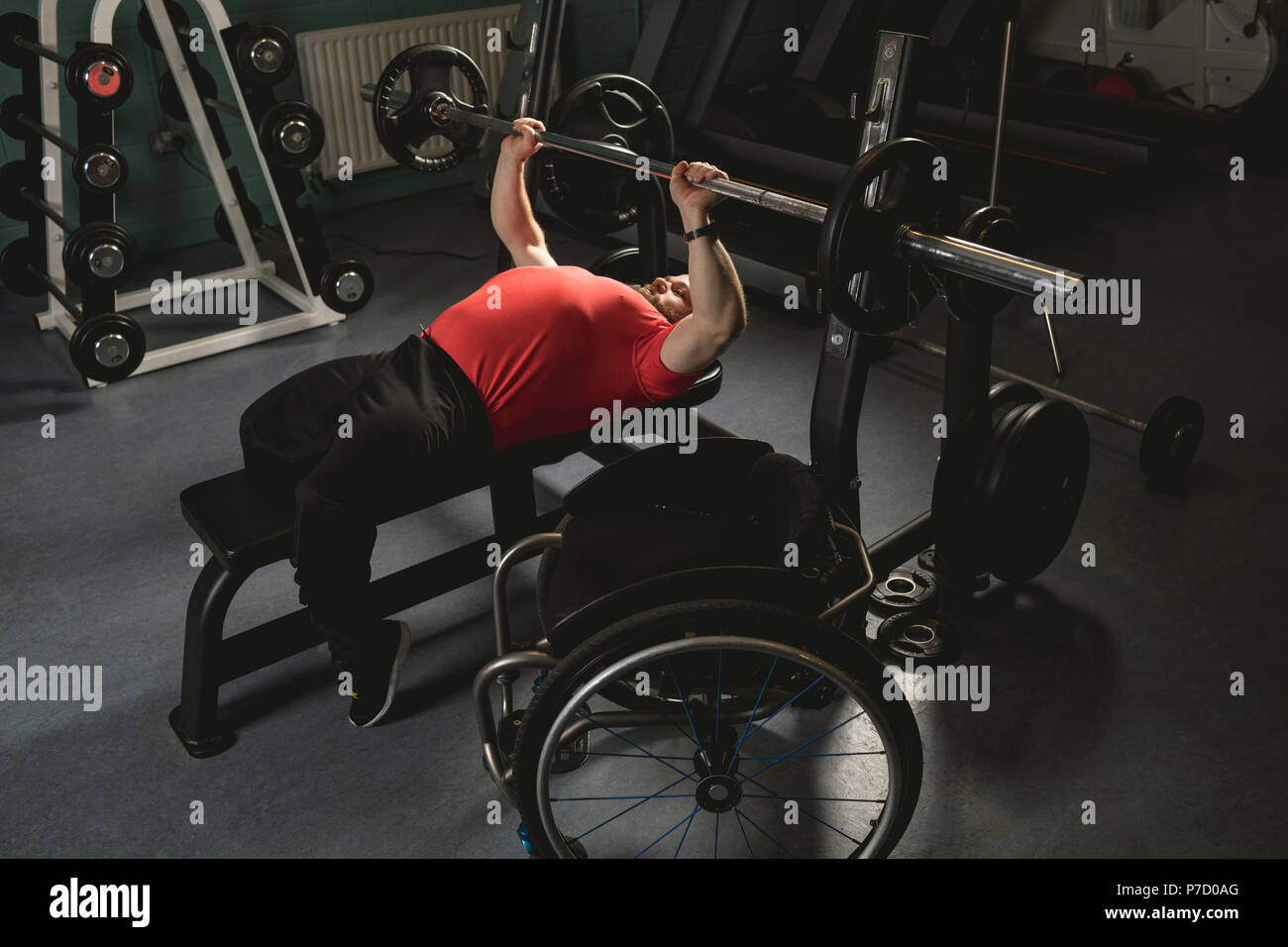 Chest workout barbell bench press