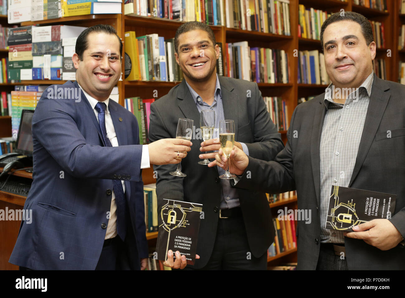Leandro Alvarenga Miranda launches his new book at Martins Fontes bookstore in Sao Paulo. (Photo by Leco Viana/Thenews2 / Pacific Press) Stock Photo