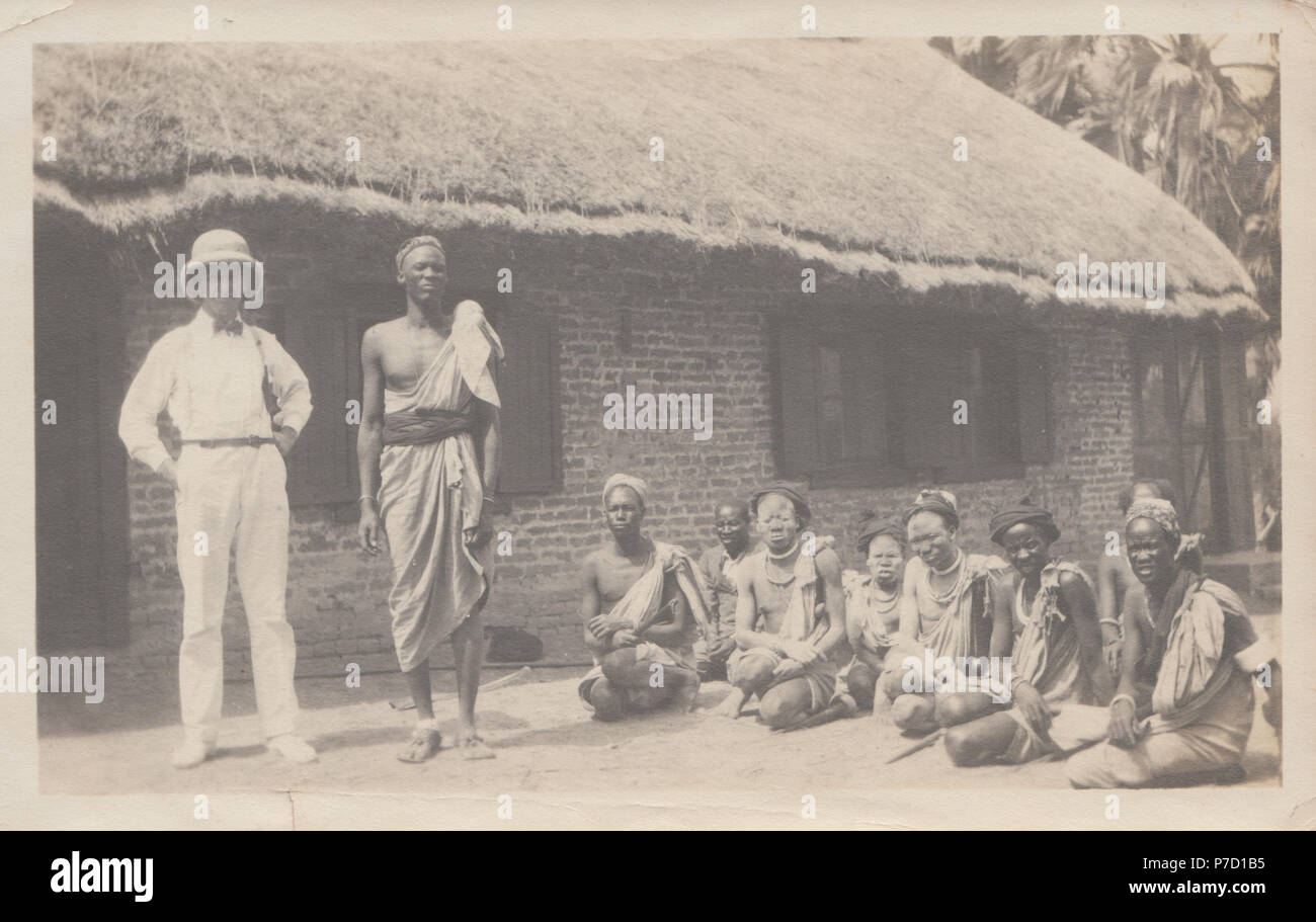 Vintage Photograph of The King of Shillak, Central Sudan Stock Photo