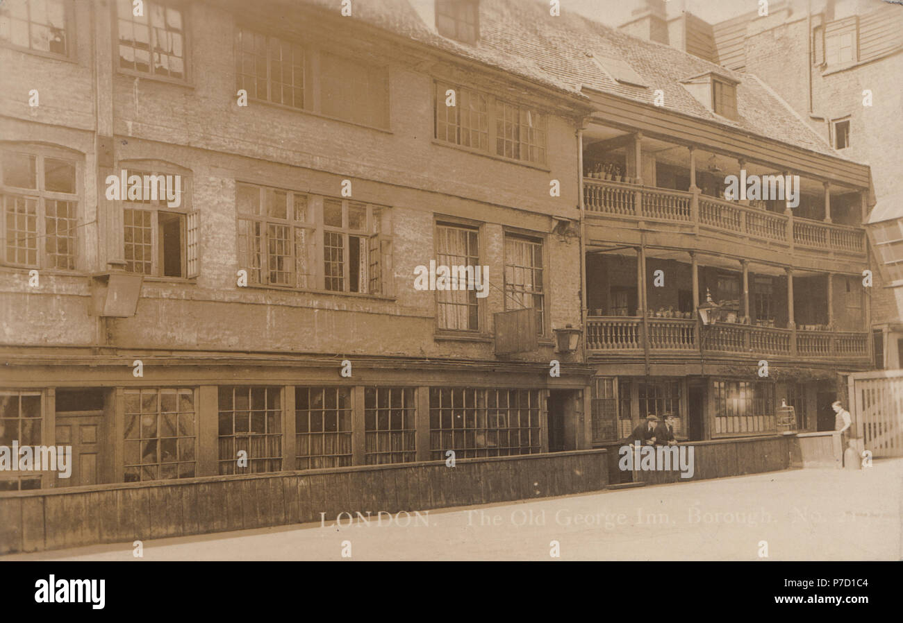 Vintage Photograph of The Old George Inn, Borough High Street, Southwark, London Stock Photo