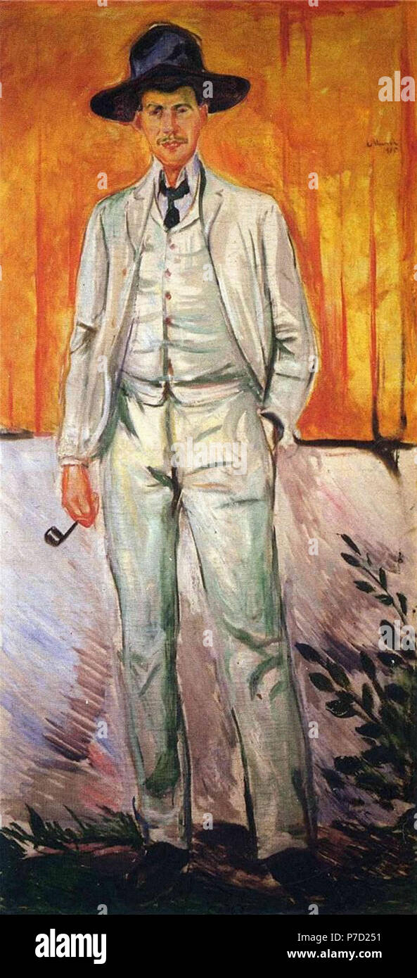 Munch  Edvard - Portrait of the Painter Ludvig Karsten Stock Photo