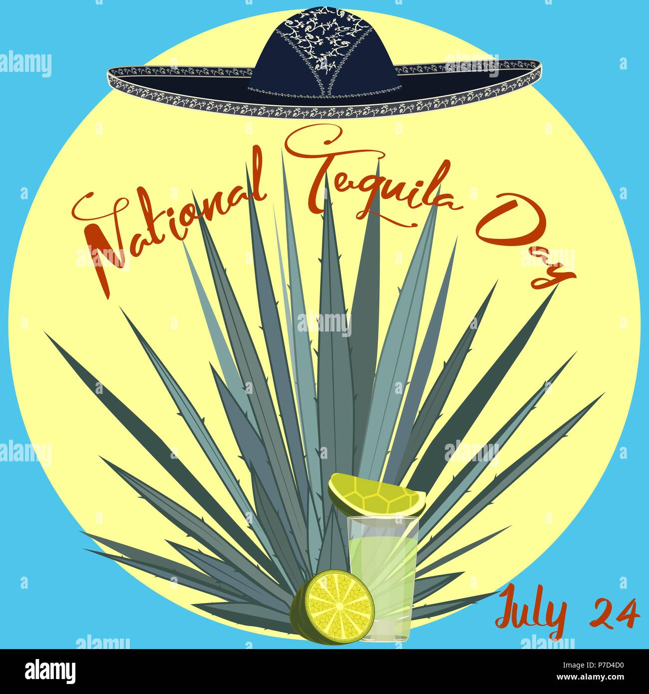 National tequila day card poster vector template Stock Vector Image