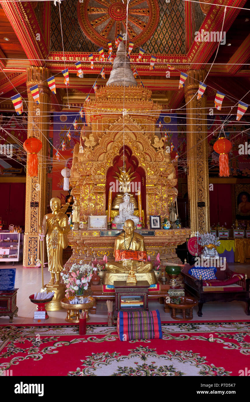Altar at Wat NamTok MaeKang Temple, Doi Inthanon, Chiang Mai, Thailand Stock Photo