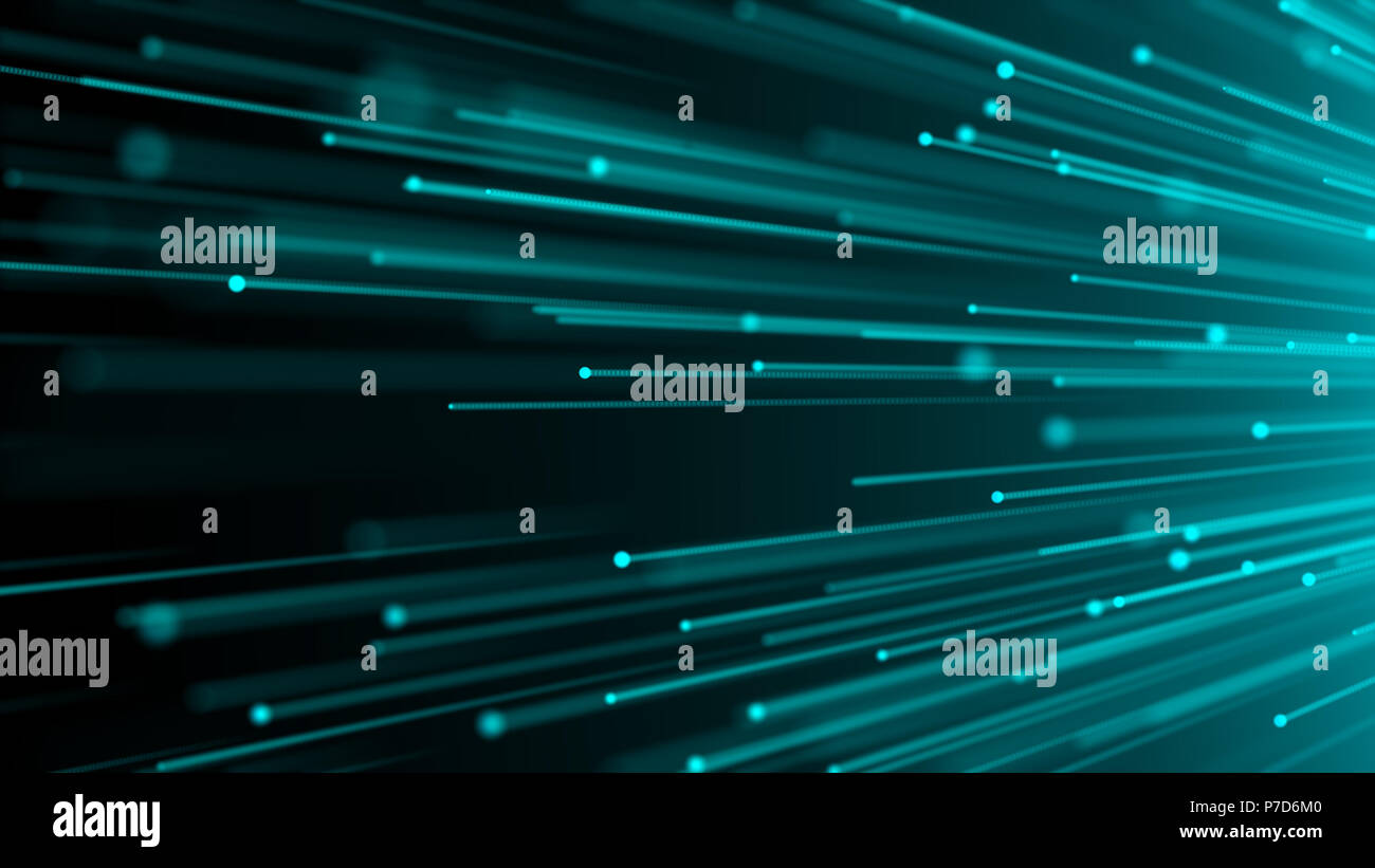 3d image concept of optical fiber, glare effect on tips of optical ...