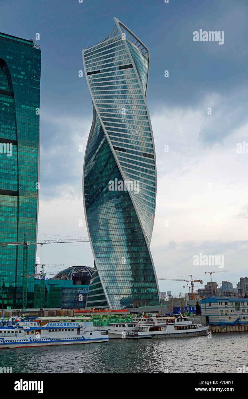 Evolution Tower, Moscow-City, Moscow, Russia Stock Photo