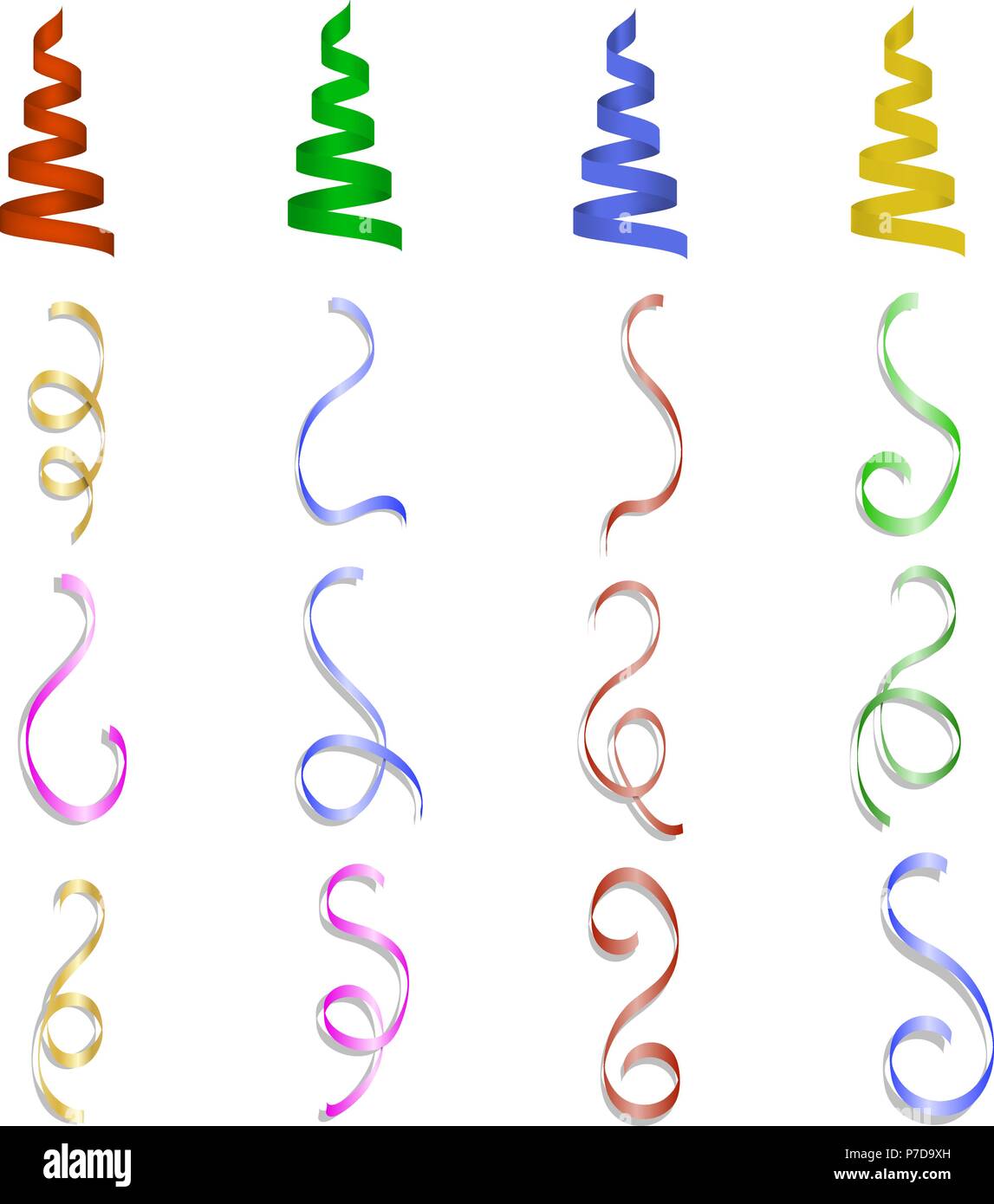 Download Serpentine Coil Ribbon Mockup Set Realistic Style Stock Vector Image Art Alamy PSD Mockup Templates