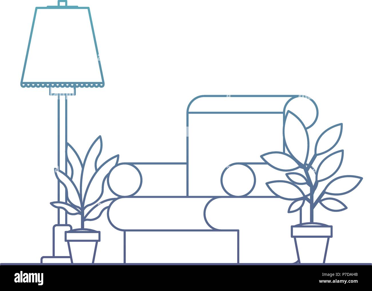 living room with houseplants scene Stock Vector Image & Art - Alamy