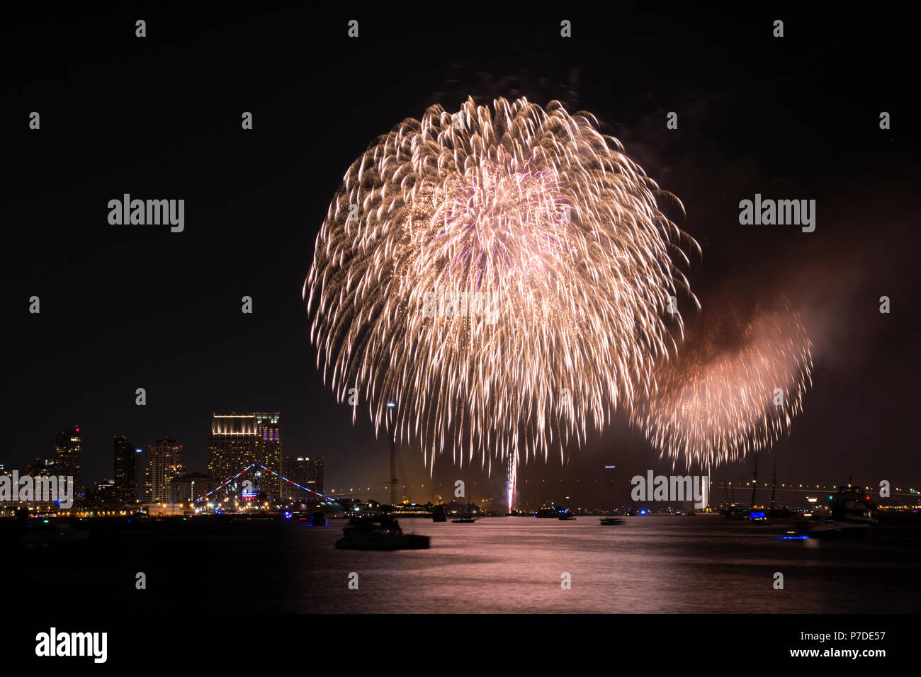 San Diego July 4th fireworks display Stock Photo Alamy