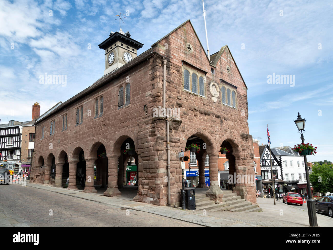 Ross-on-Wye, Herefordshire, England. The Market House, dating from the 17th century Stock Photo