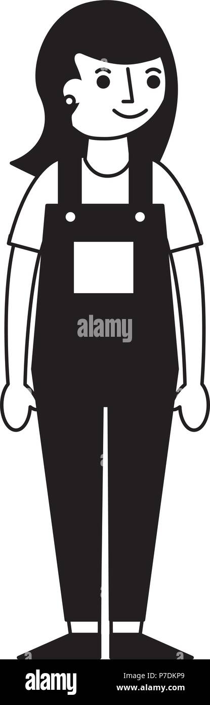 Woman Female Character Cartoon Image Vector Illustration Black And woman-female-character-cartoon-image-vector-illustration-black-and