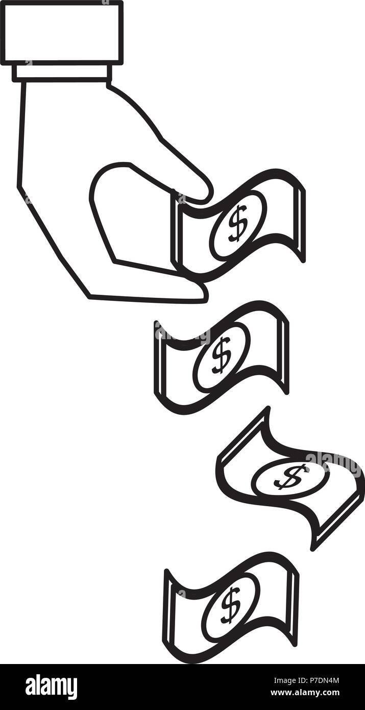 hand with bills money Stock Vector Image & Art - Alamy