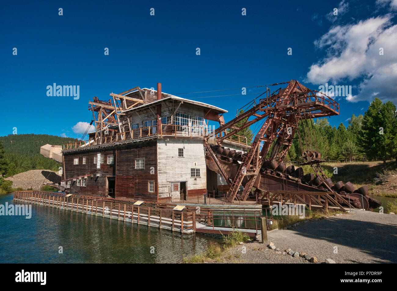 Old gold mining dredge at Sumpter in Blue Mountains, Oregon, USA Stock Photo