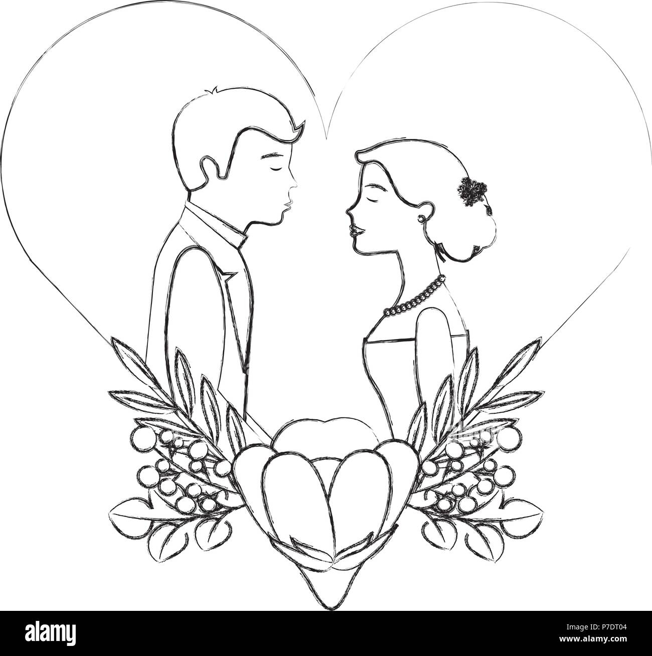 Share more than 165 couple wedding sketch