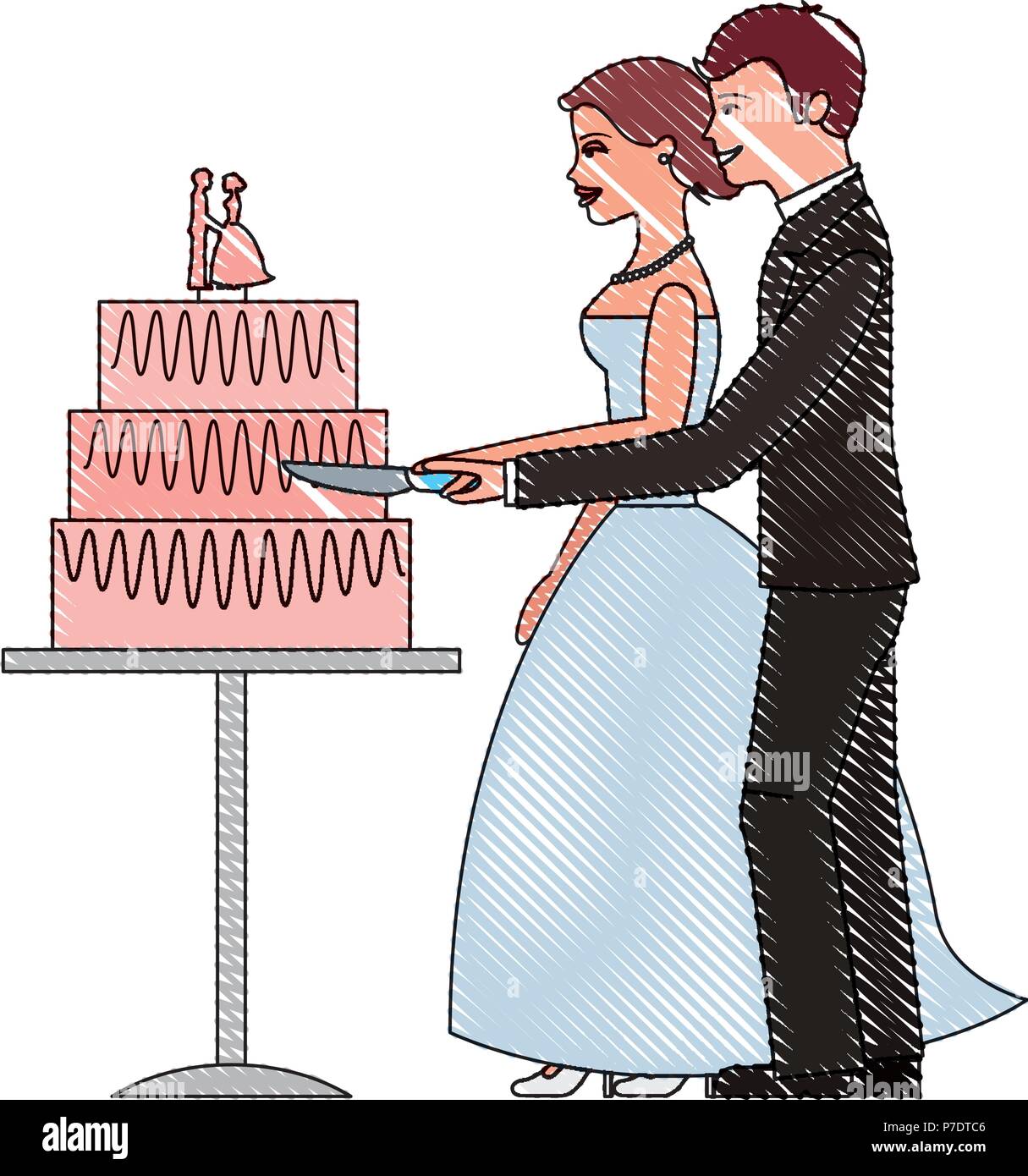 how to draw a wedding cake step by step