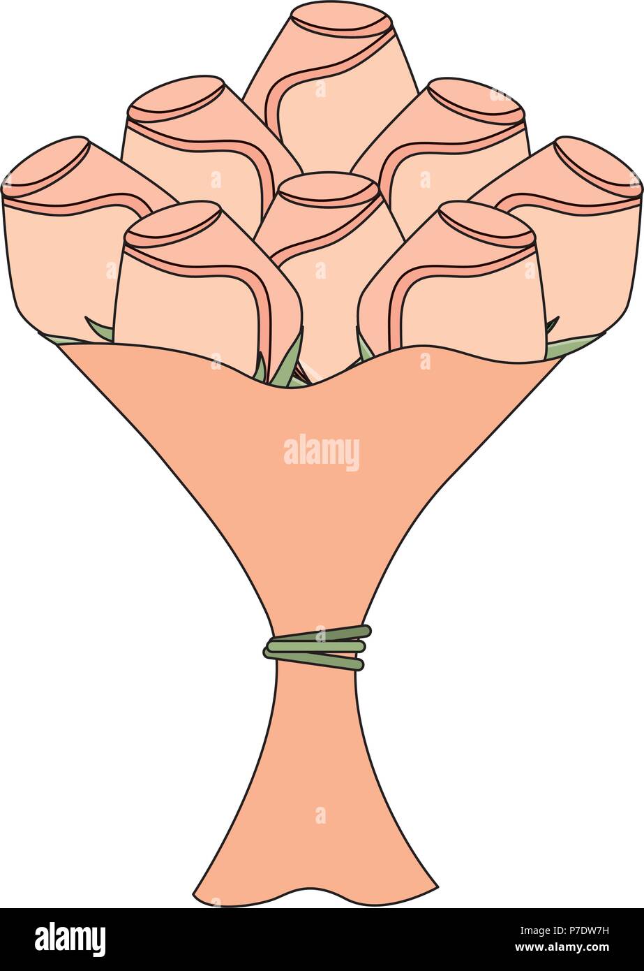 bouquet of roses isolated icon vector illustration design Stock Vector ...