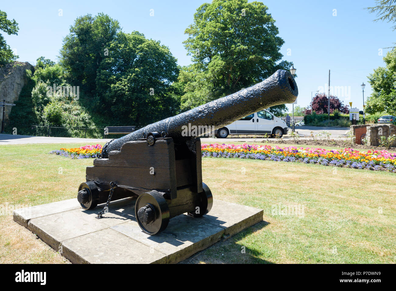 Cannon at Tonbridge Castle Stock Photo