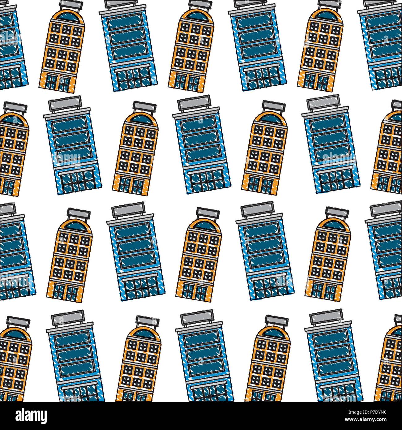travel tourism hotel facade pattern vector illustration Stock Vector ...