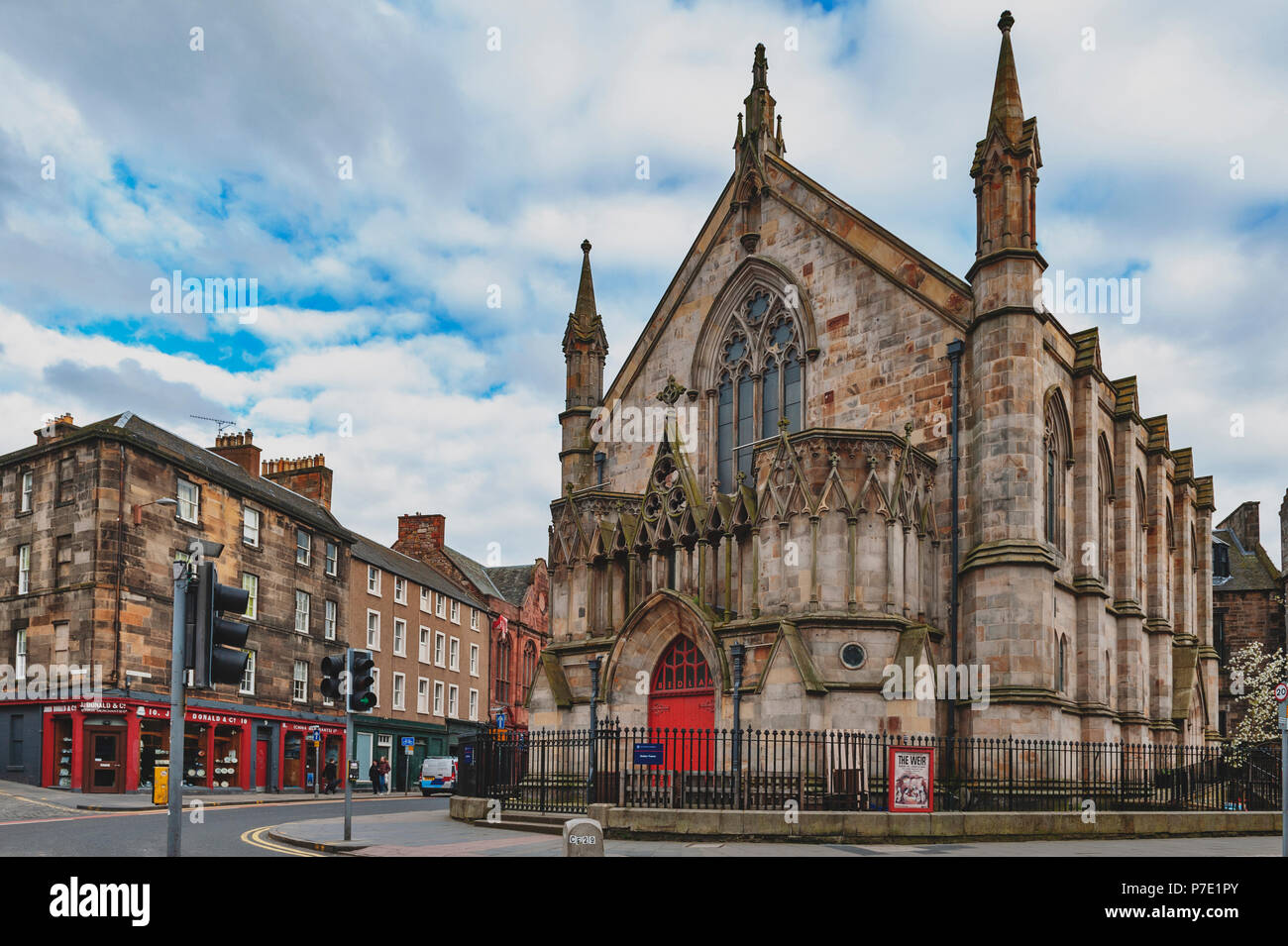Bedlam Theatre, the venue for the famous Edinburgh Fringe, housed in a former Neo-gothic church in Edinburgh, UK Stock Photo