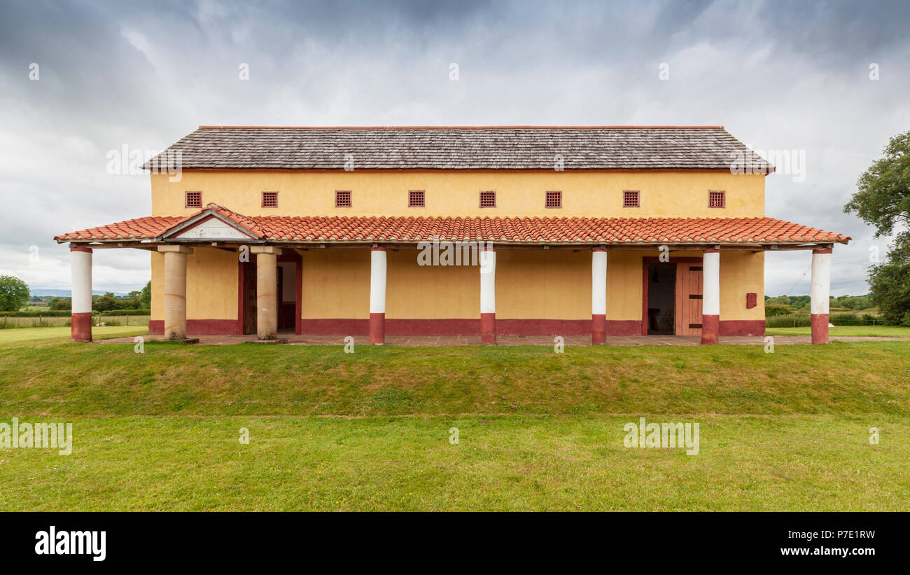 A reconstruction of a Roman villa at Wroxeter, Shropshire, England