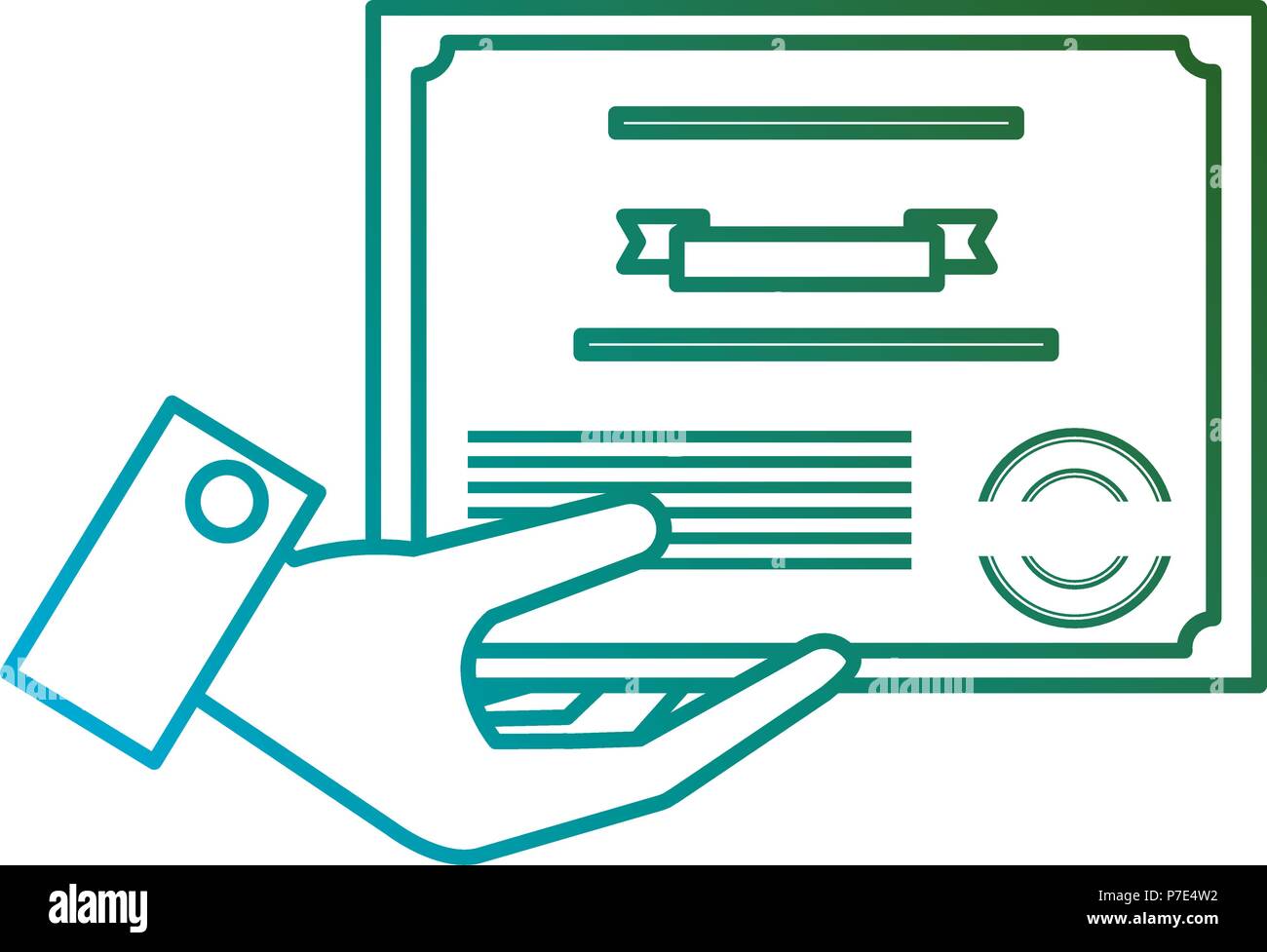 hand with diploma graduation Stock Vector Image & Art - Alamy