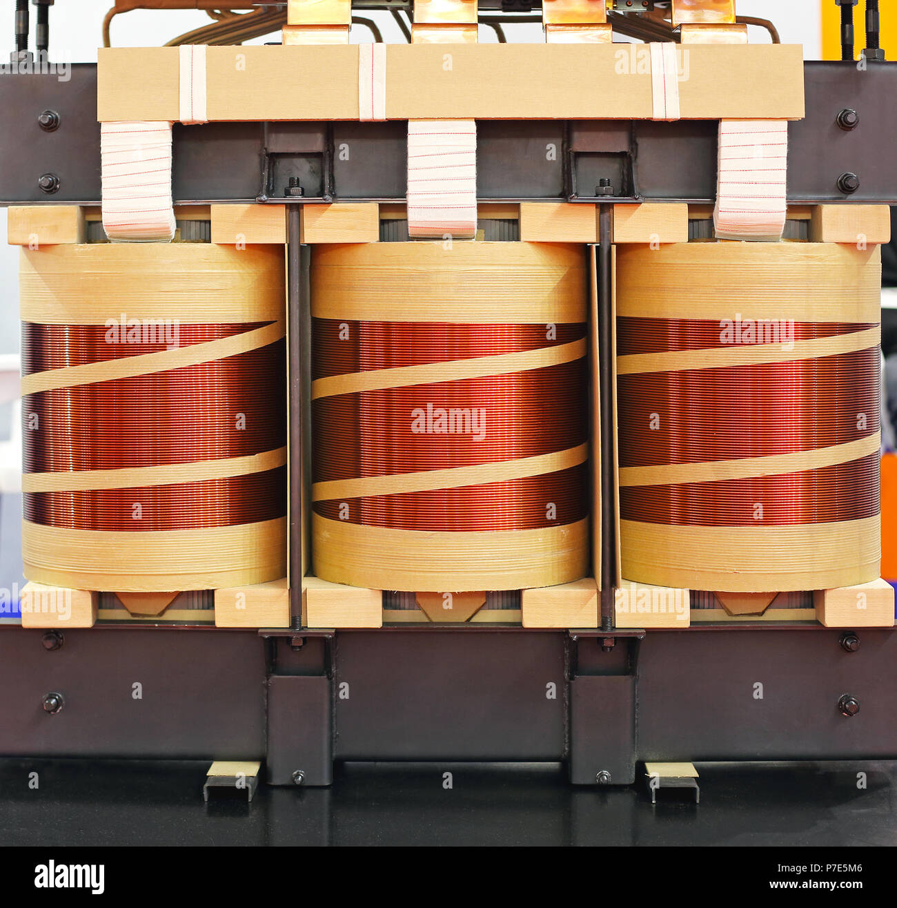 Big Industrial Electric Transformer Device With Copper Wire Coils Stock