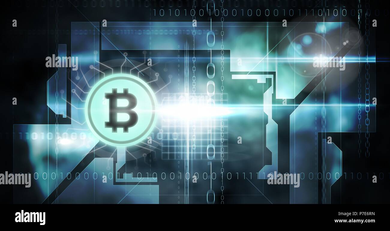 Bitcoin technology information interface Stock Photo - Alamy