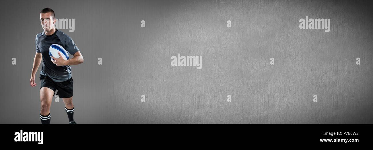 Rugby with grey transition Stock Photo - Alamy