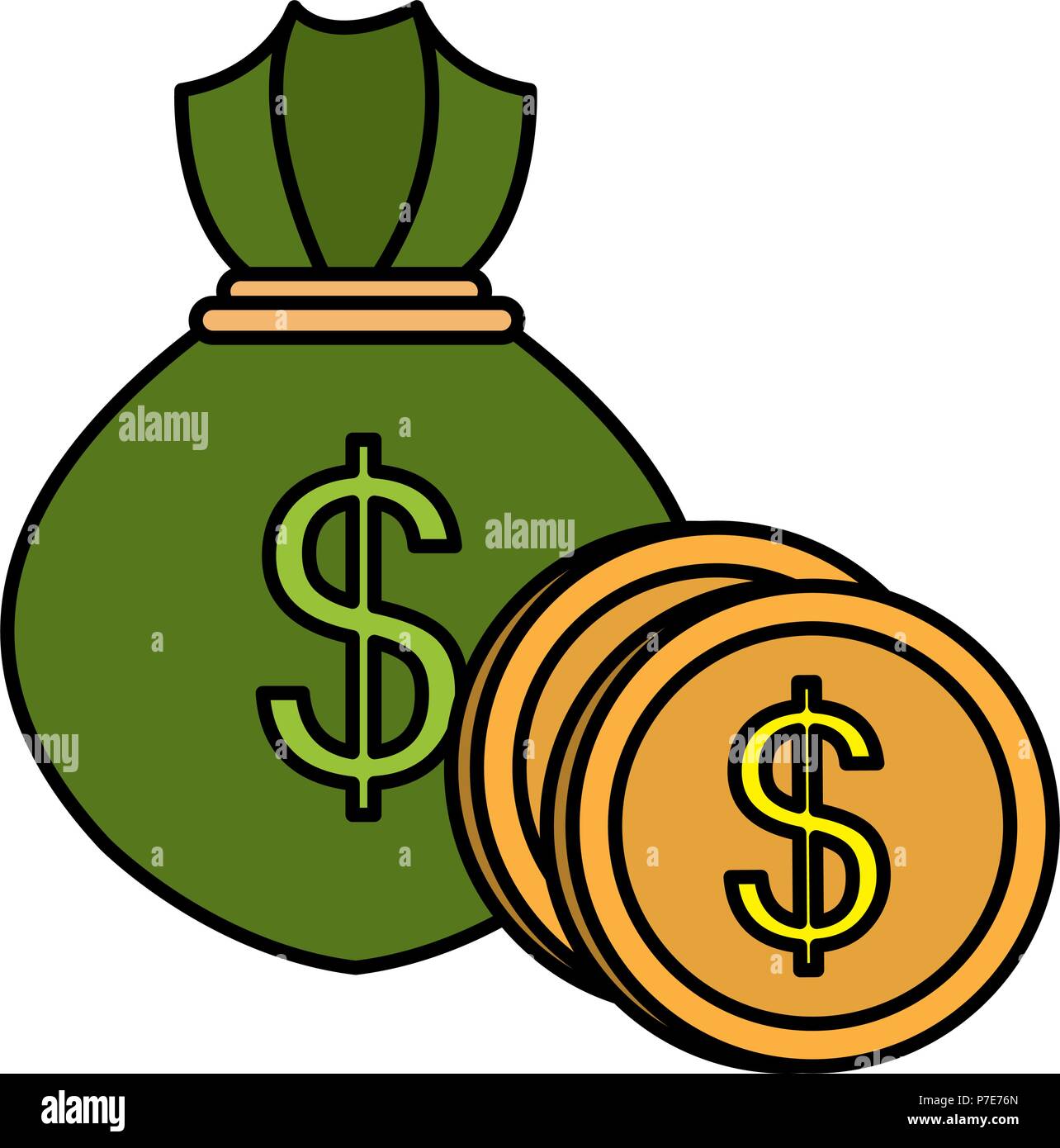 money bag with coins Stock Vector Image & Art - Alamy