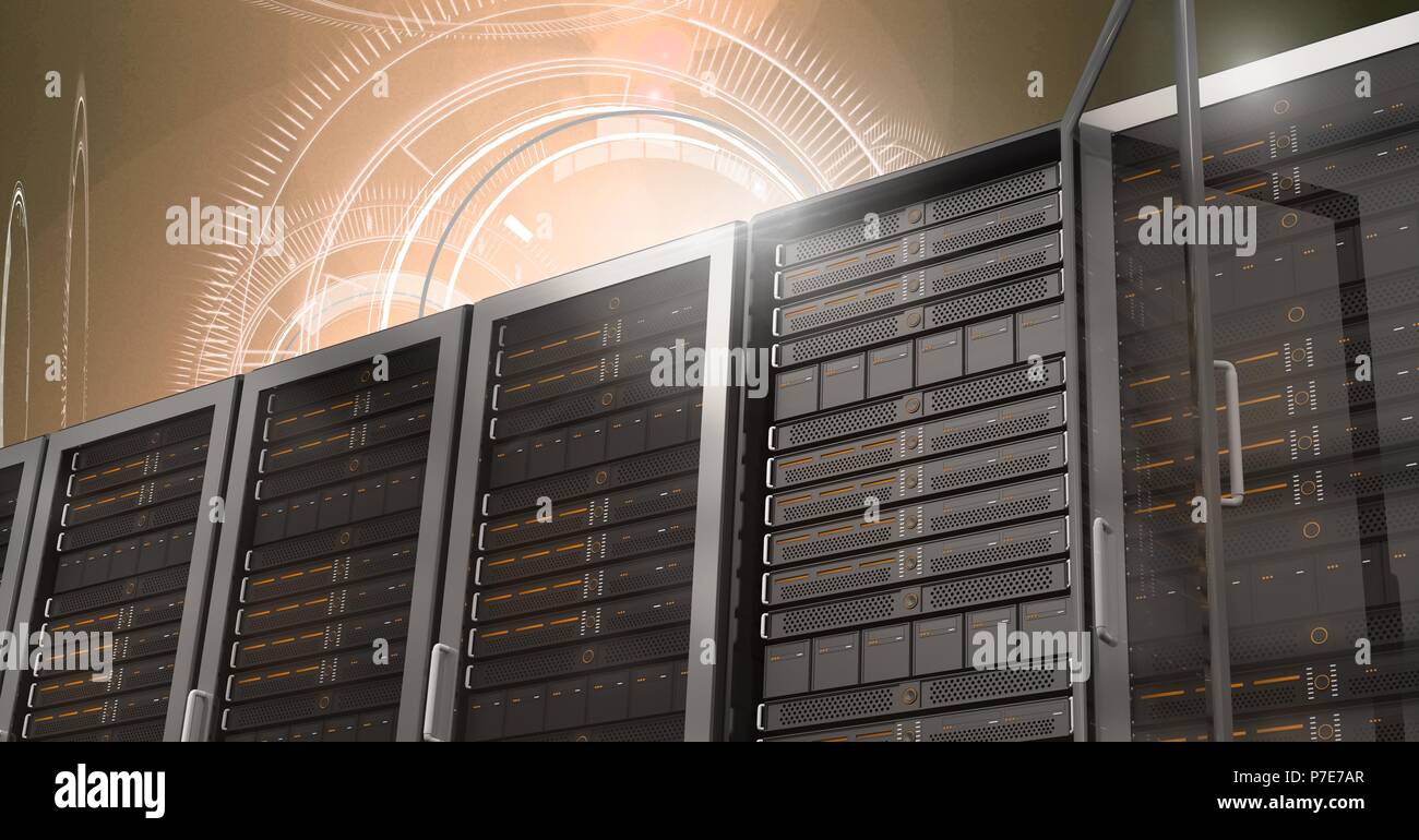 Computer servers and technology information interface Stock Photo - Alamy