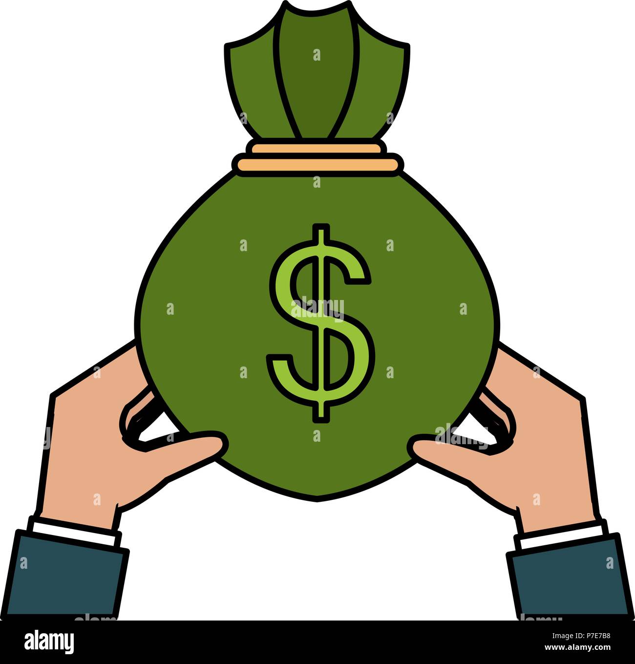 hand with money bag Stock Vector Image & Art - Alamy