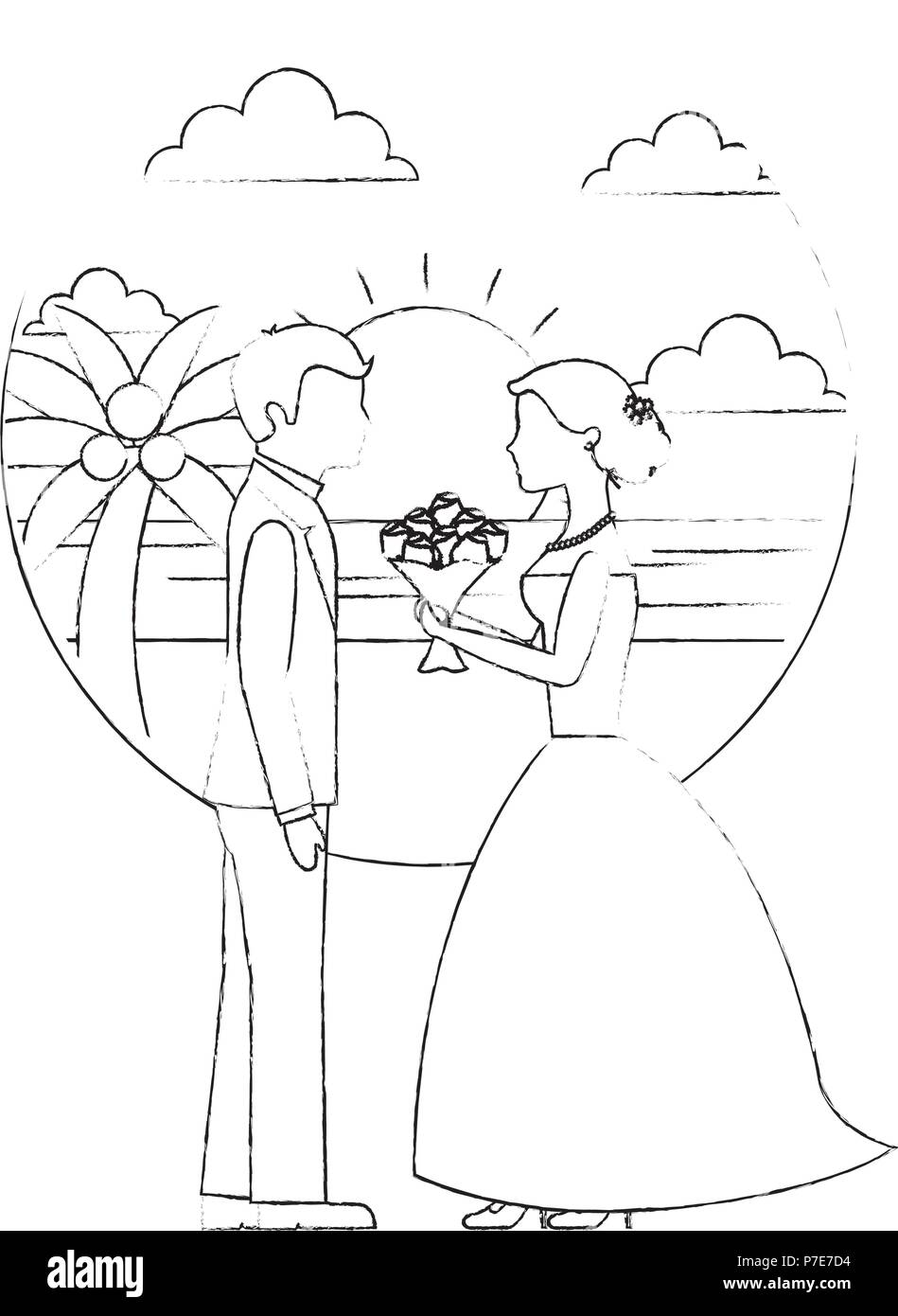 5 Ways To Chronicle Your Wedding Day  Nikkis Plate  Wedding drawing  Wedding couples Fashion illustration