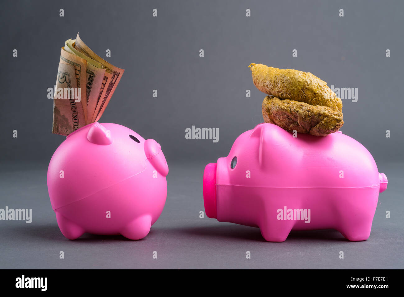 Two Piggy Banks Face to Face Stock Photo Alamy