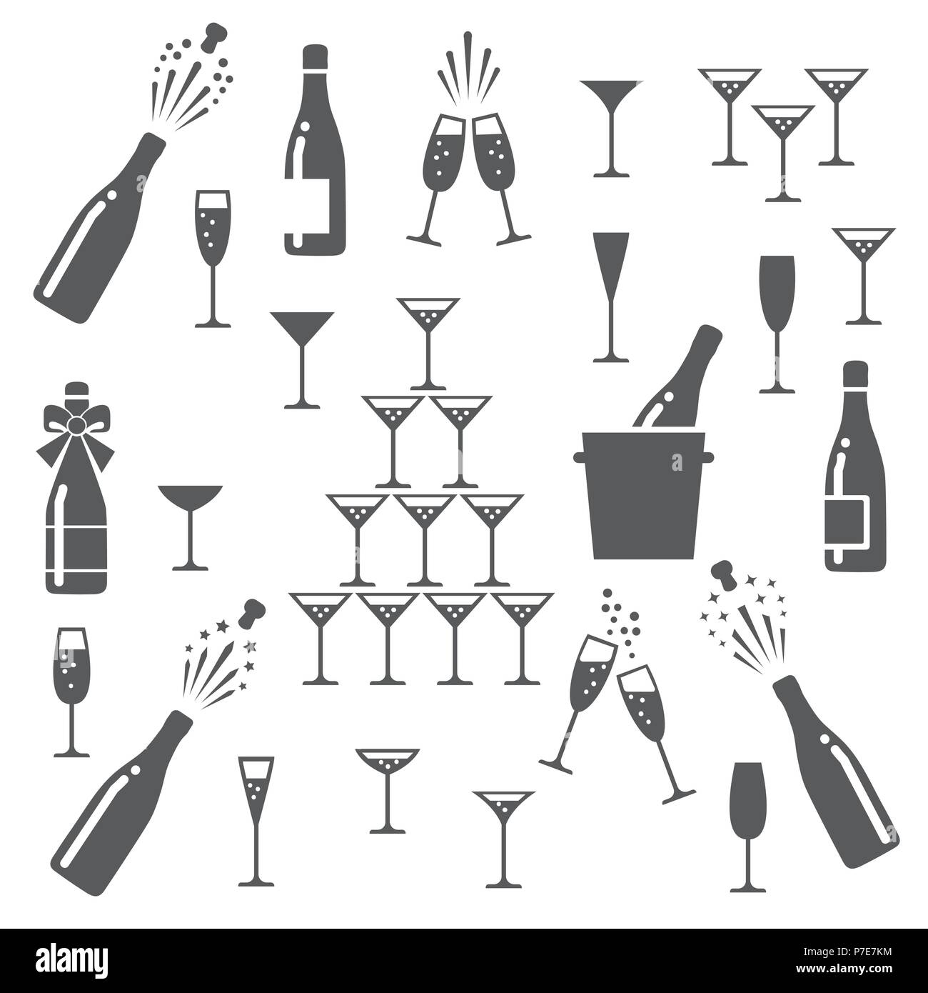 Champagne icons set Stock Vector Image & Art - Alamy