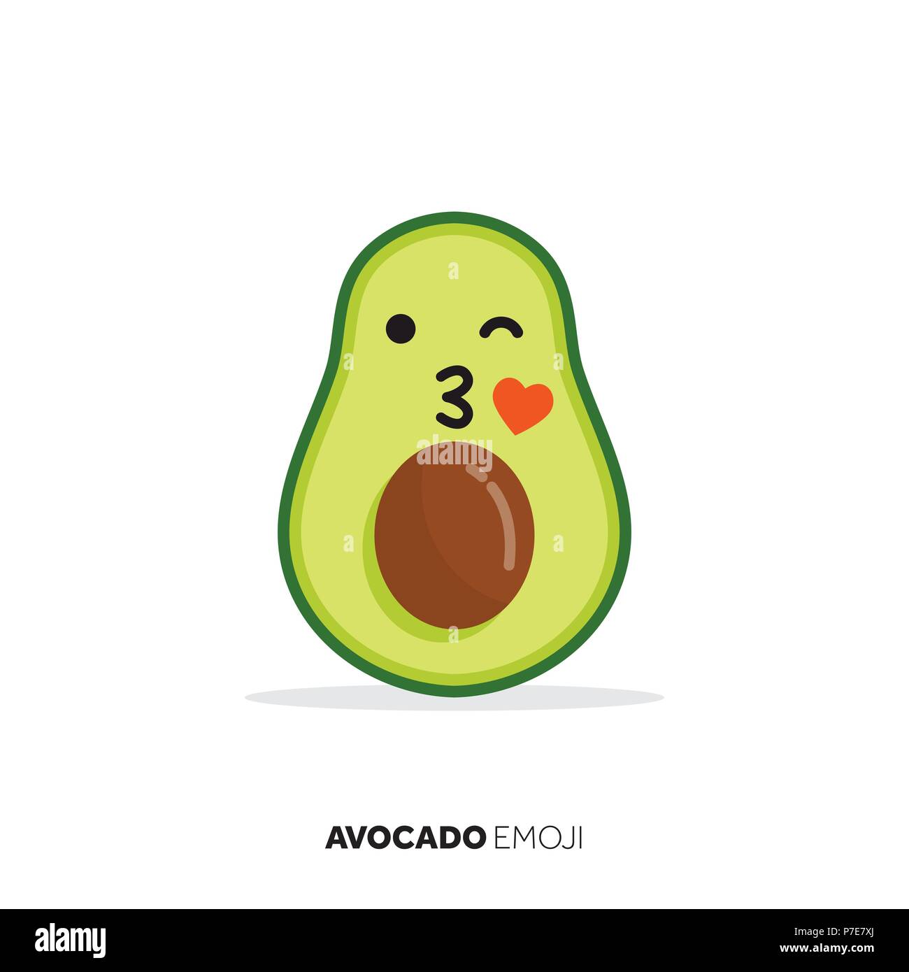 Avocado fruit cute emoji character icon Stock Vector Image &amp; Art - Alamy
