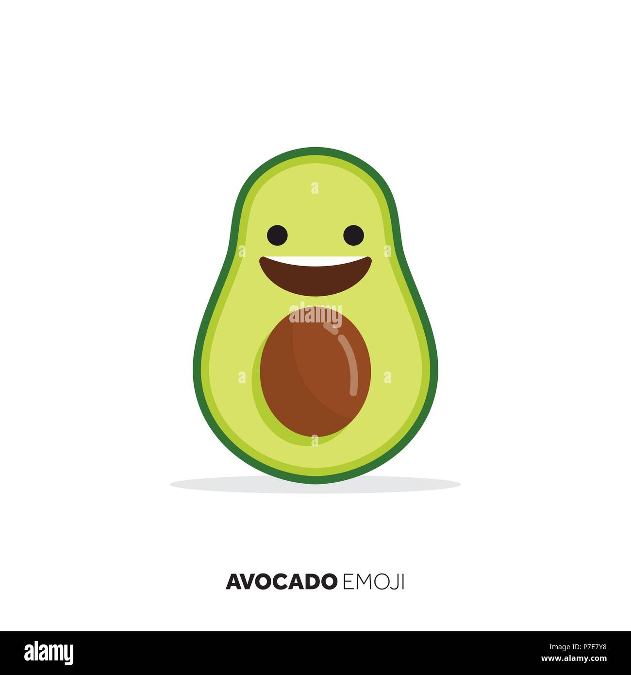Avocado fruit cute emoji character icon Stock Vector Image & Art Alamy